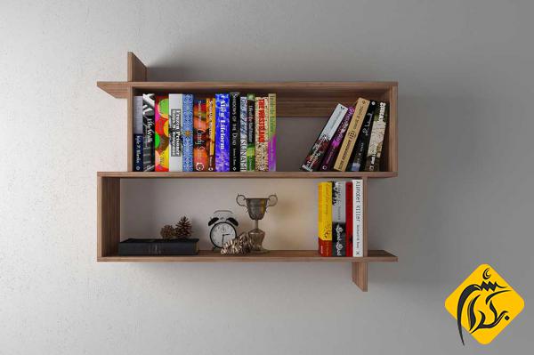 خرید ویژه کتابخانه چوبی ساده دیواری